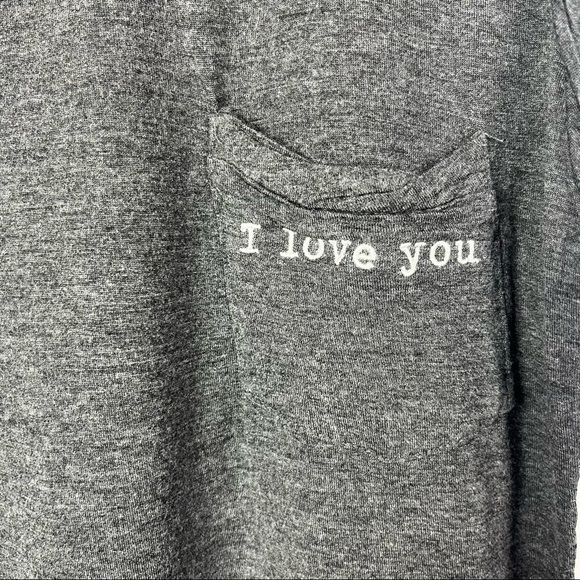 MNG by Mango Gray Pocket Front I Love You Tank Top S - Picture 4 of 4
